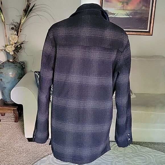 Utex Wool Blend Men's Plaid Coat Jacket Size M - Picture 5 of 15